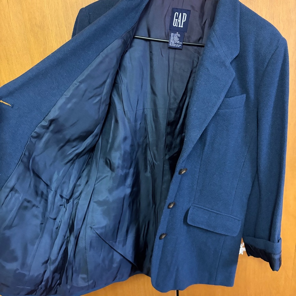 Gap Blue Wool Jacket Size Medium - image 8